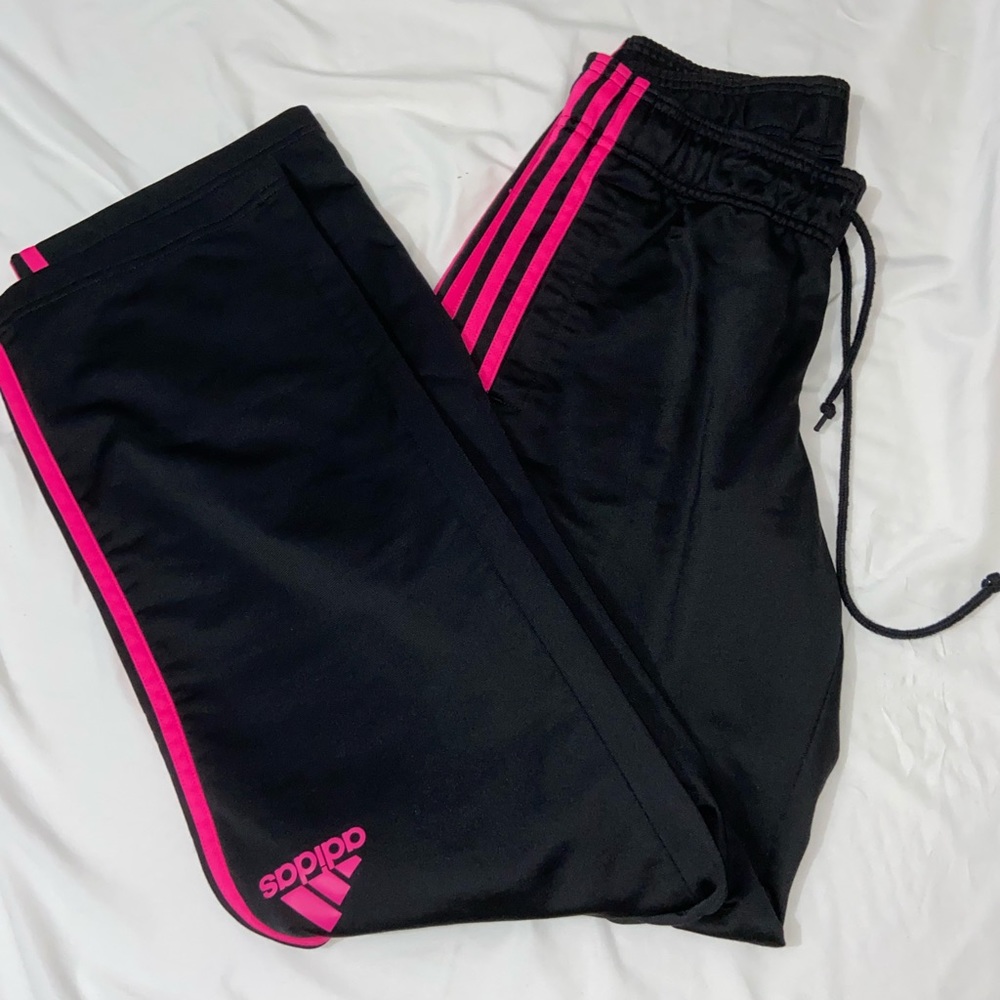 Pink and black adidas